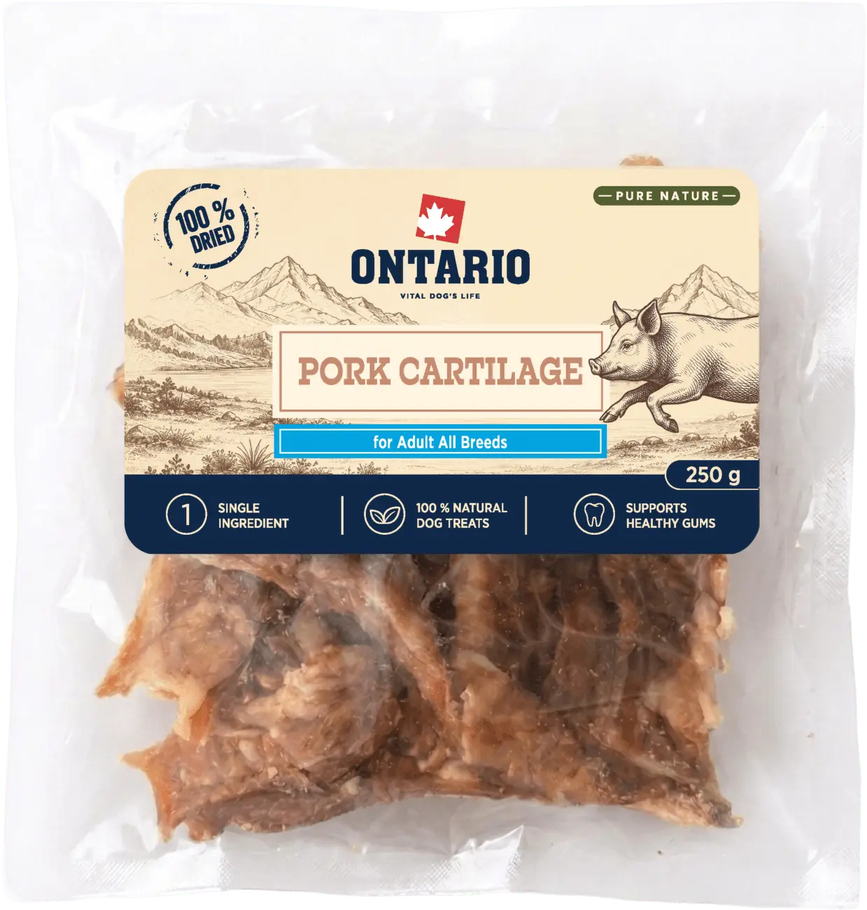 Sušené vepřové chrupavky Ontario Pure Nature 250 g
