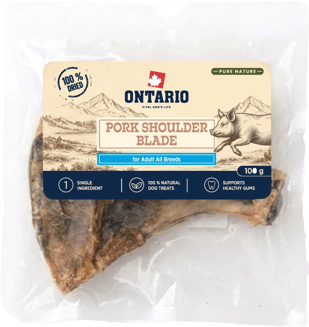 Sušené vepřové lopatky Ontario Pure Nature 100 g