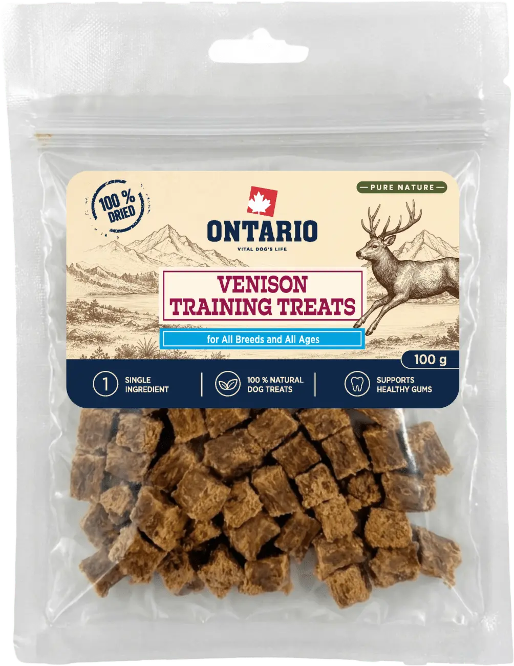 Výcvikové pamlsky Ontario Pure Nature zvěřinové 100 g