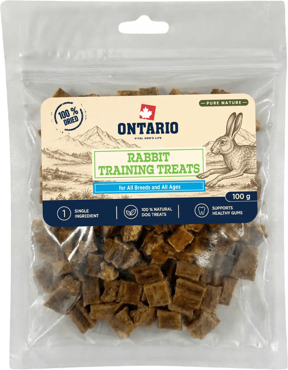 Výcvikové pamlsky Ontario Pure Nature králičí 100 g