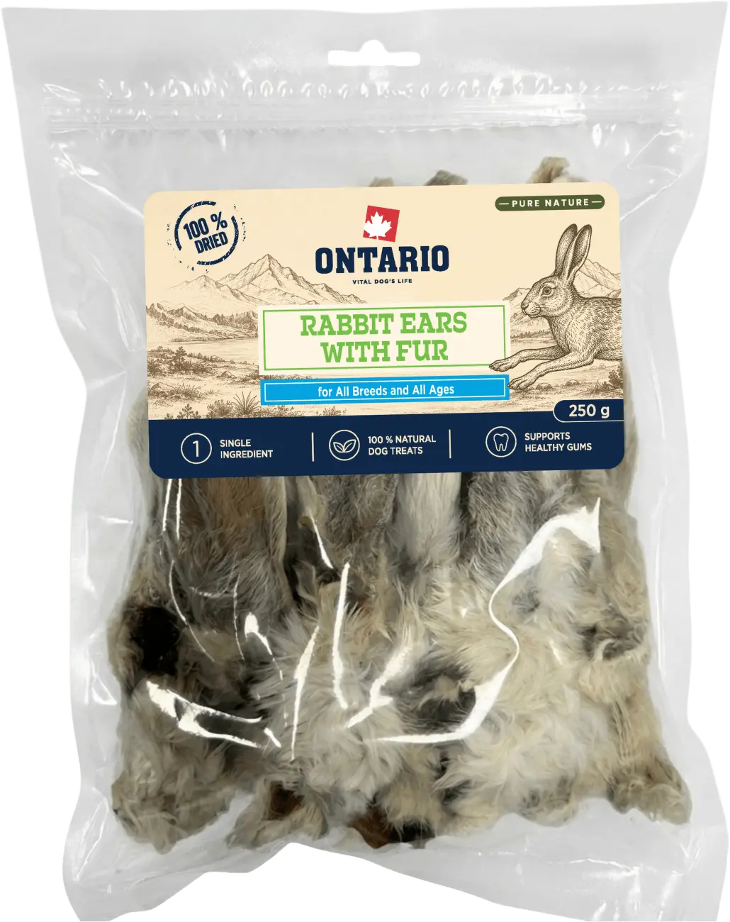 Králičí uši se srstí Ontario Pure Nature 100 g