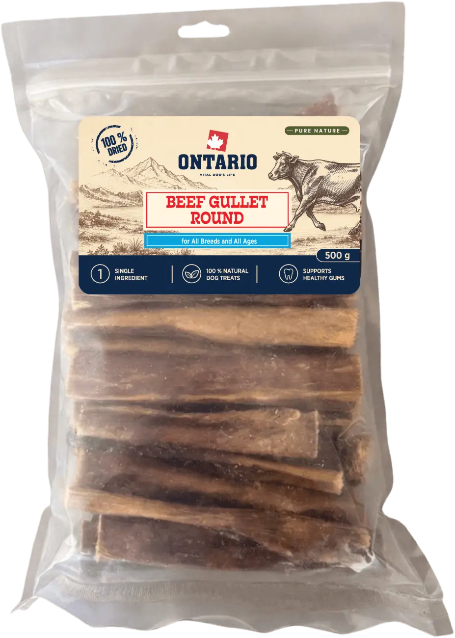 Pochoutka Ontario Pure Nature hovězí jícen kulatý sušený 500g