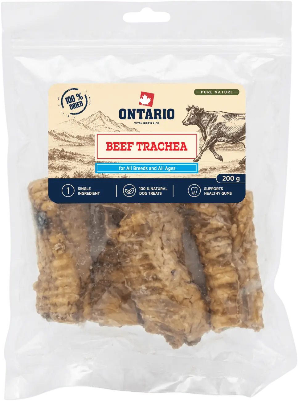 Sušené hovězí průdušnice Ontario Pure Nature 200 g