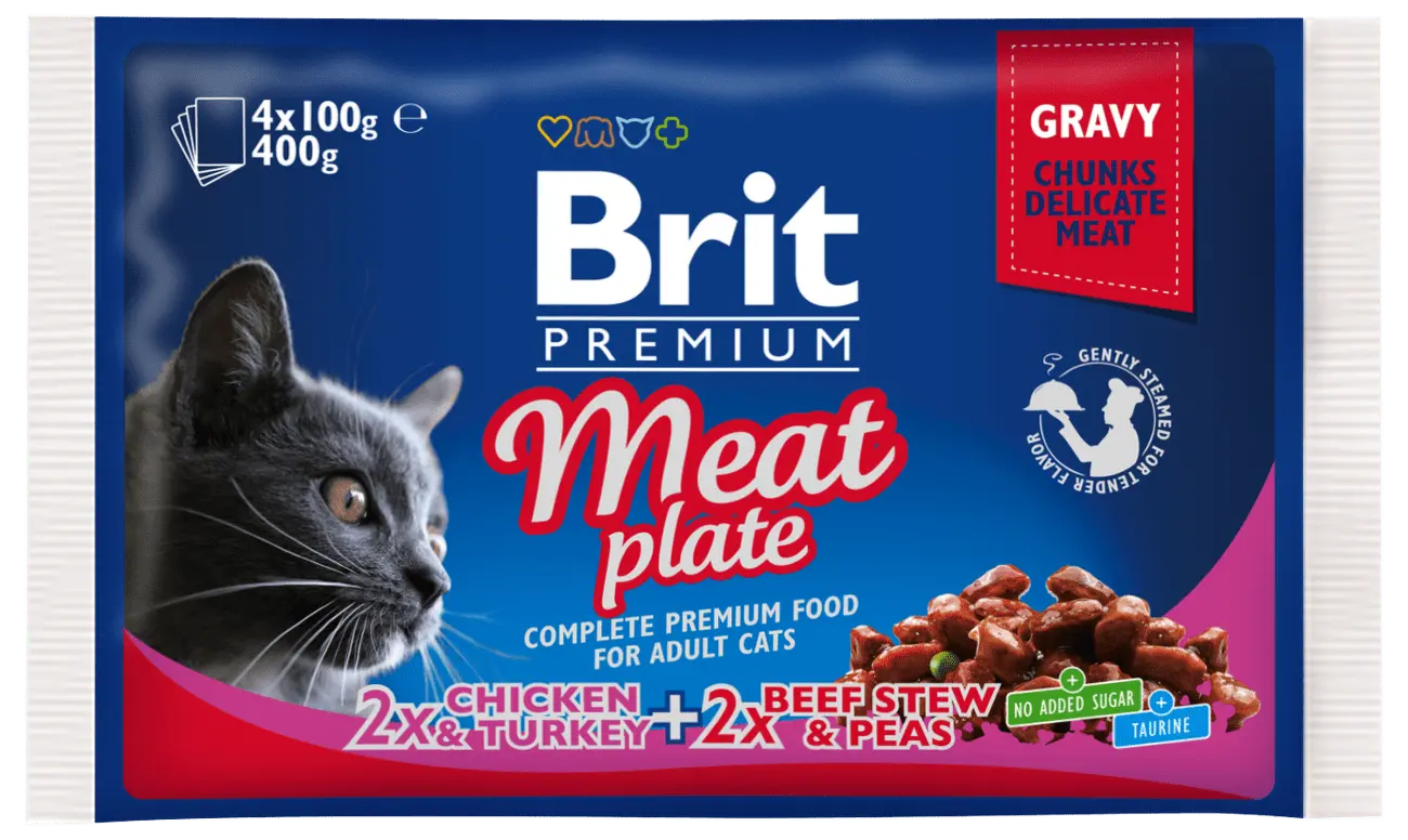 Kapsička Brit Premium Cat Meat Plate Multipack 4x100g