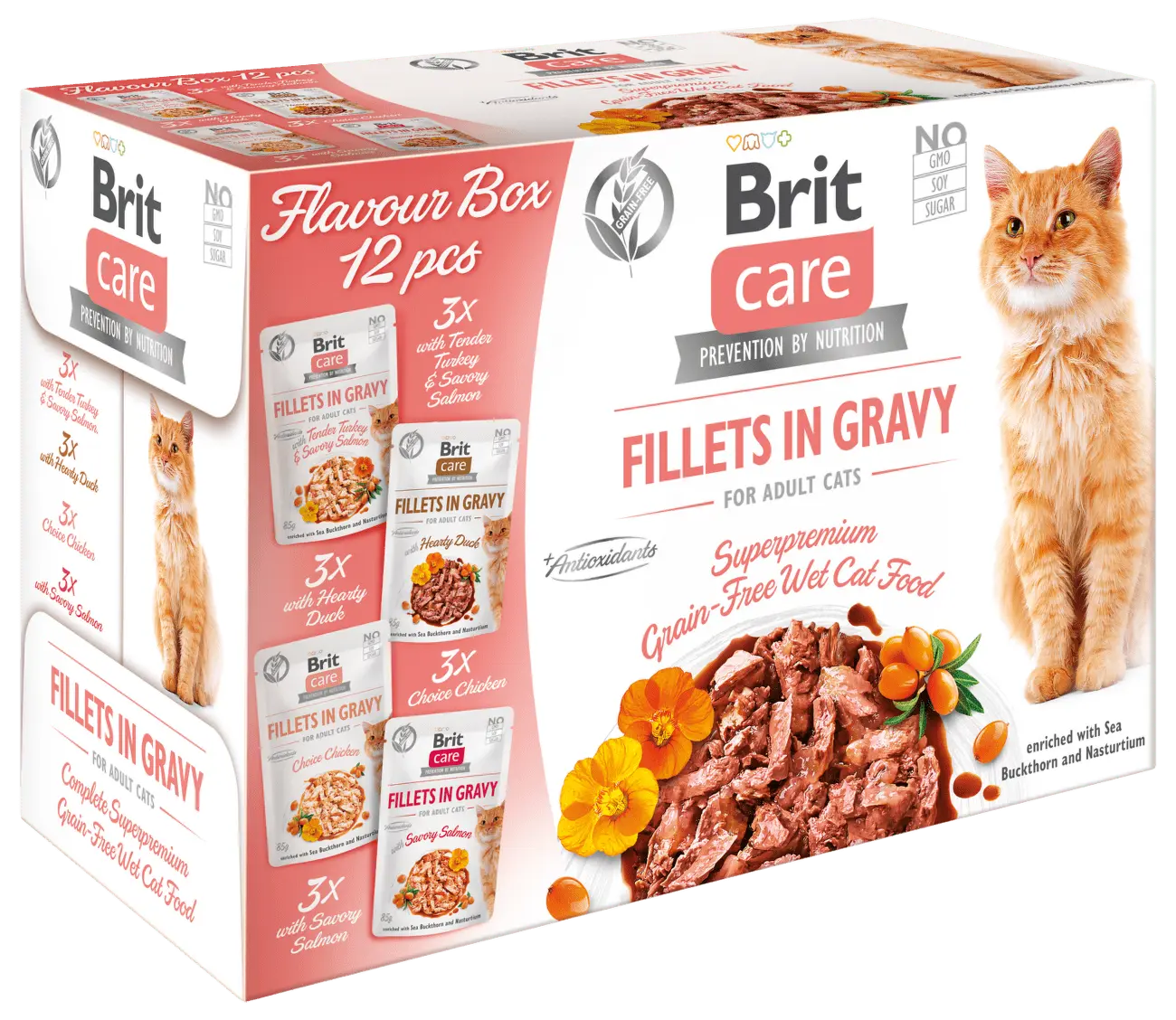 Kapsička Brit Care Cat Multipack Flavour box Fillet in Gravy (4x3ks) 12x85g