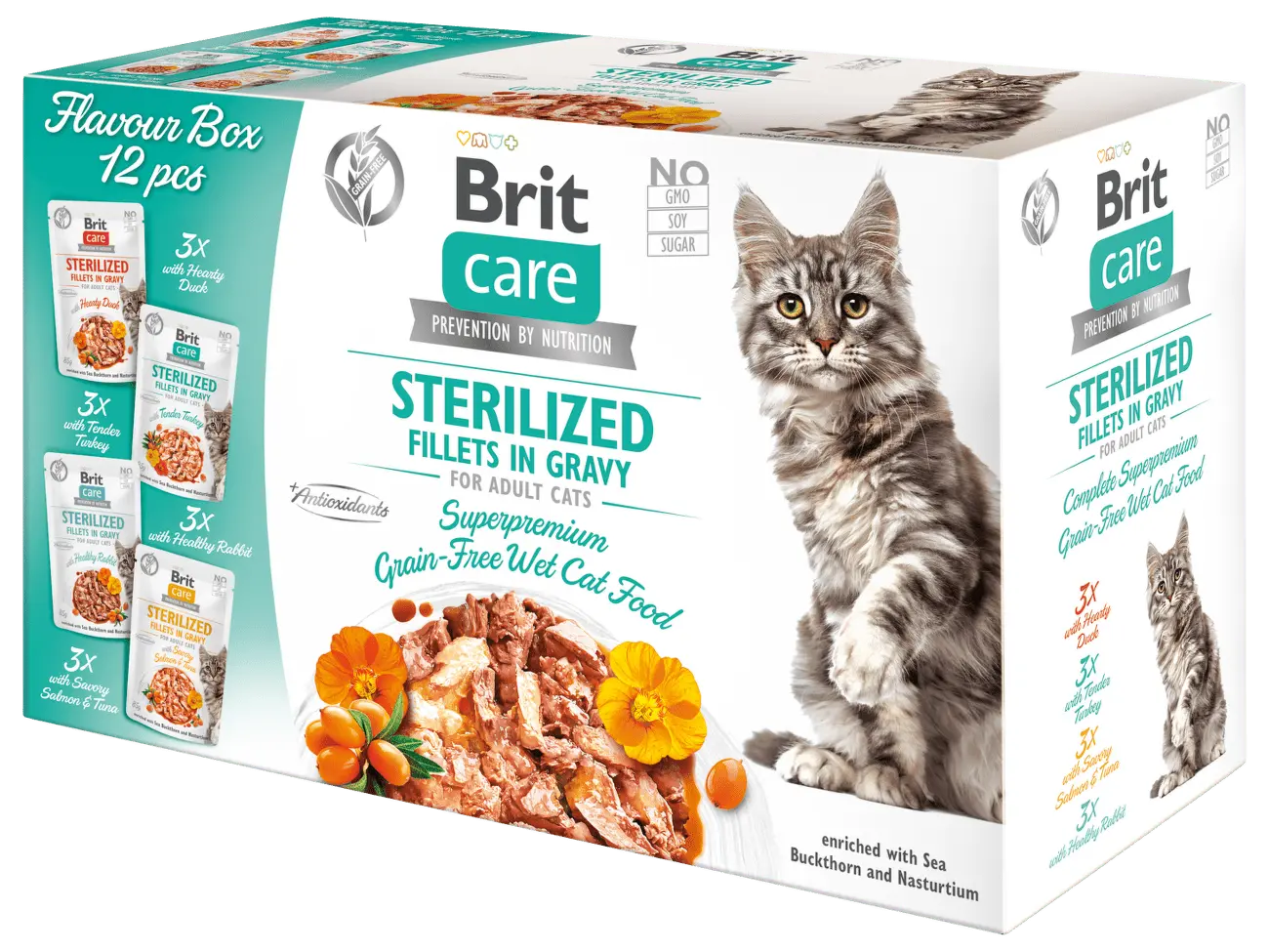 Kapsičky Brit Care Sterilized filety v omáčce Multipack 12x85g
