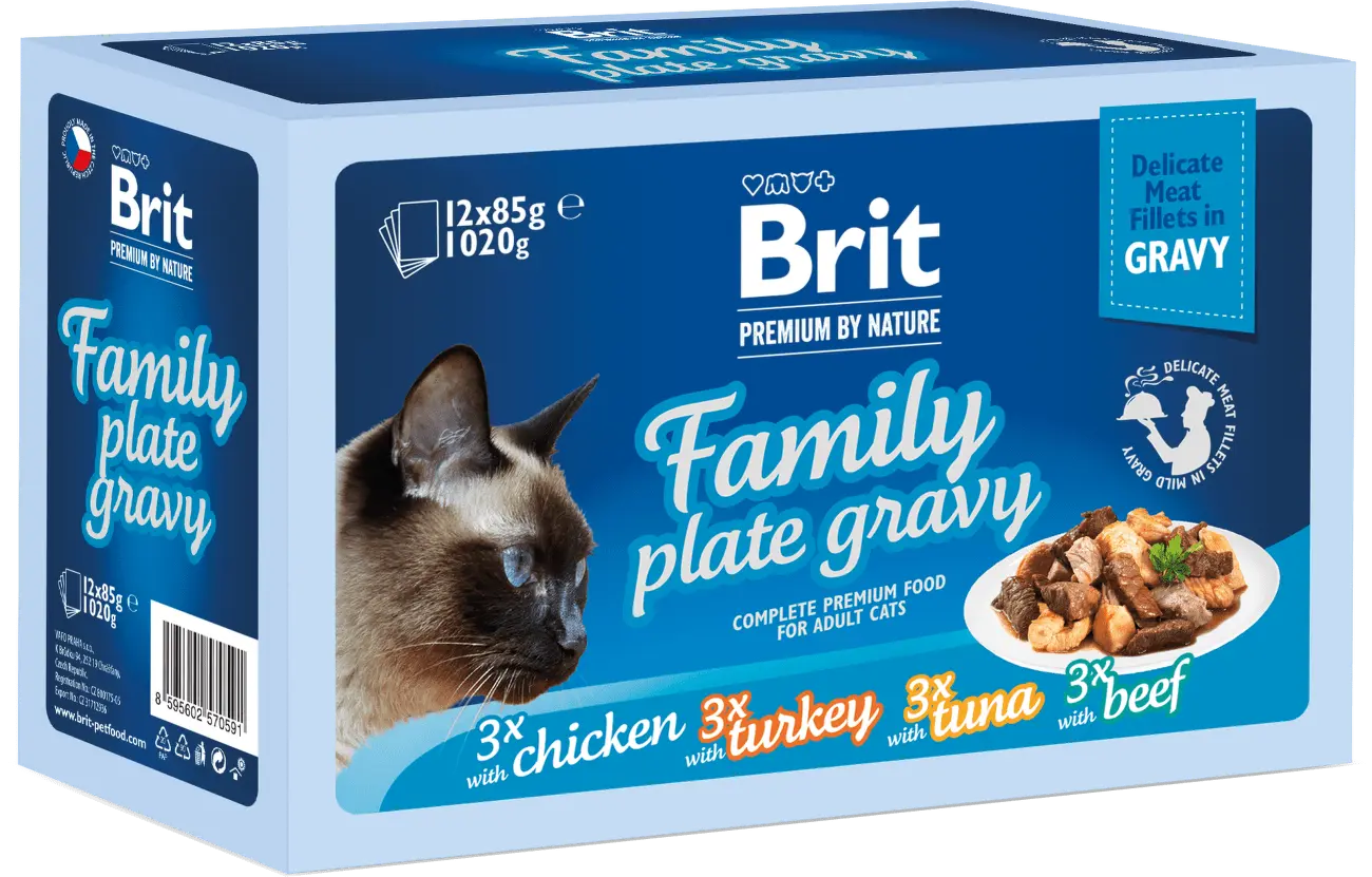 Kapsičky Brit Premium by Nature Delicate Fillets in Gravy multipack 12x85g