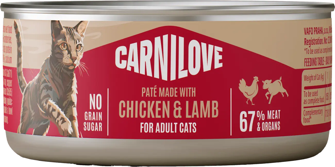 CARNILOVE Cat can paštika pro kočky kuře & jehně 100 g