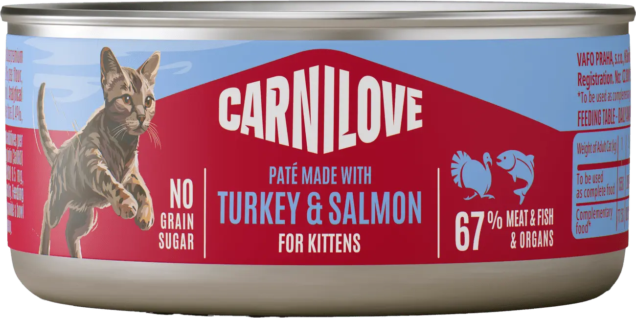 Carnilove Cat Can Paté Food made with Turkey&Salmon for Kittens 100g