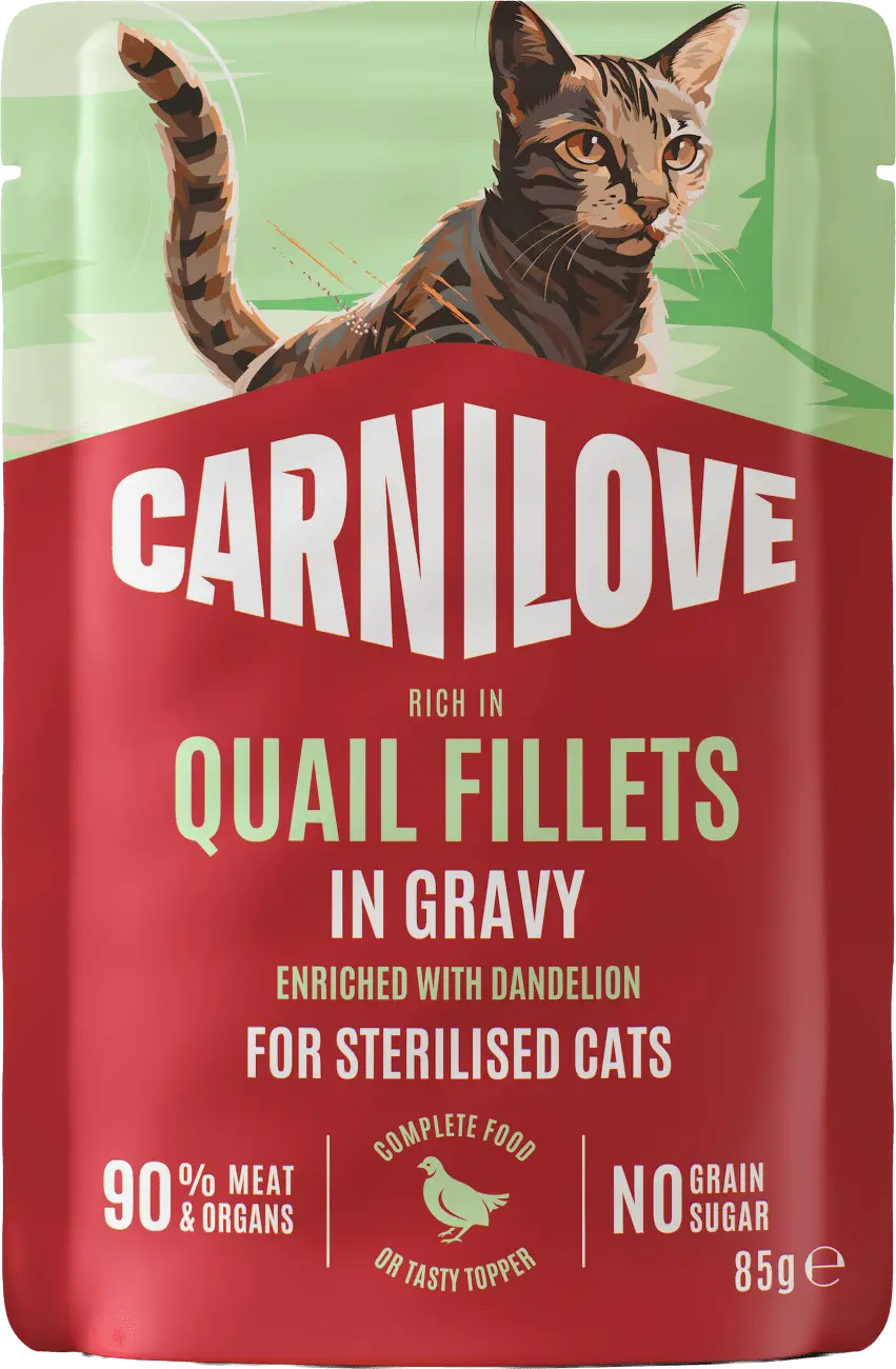 CARNILOVE Kapsička pro kočky s omáčkou křepelka a pampeliška 85 g
