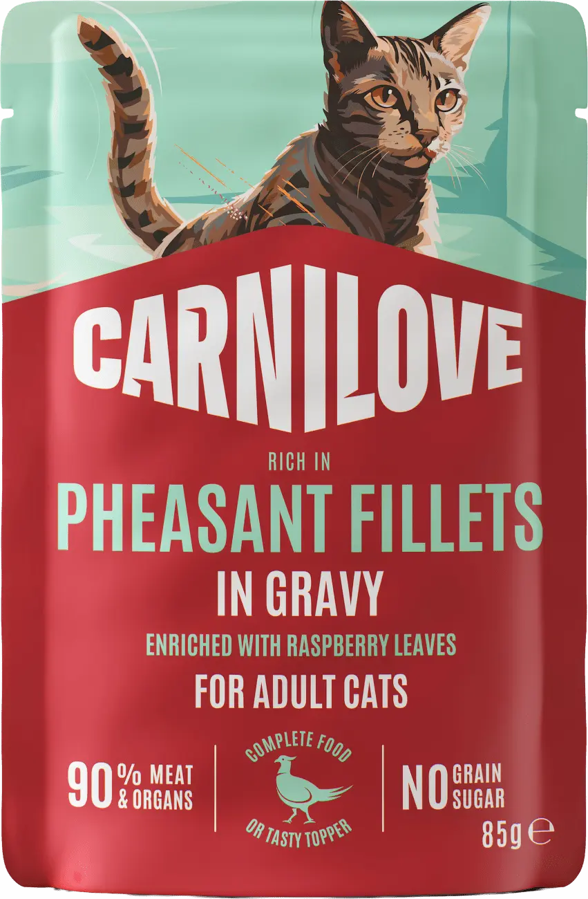CARNILOVE Kapsička pro kočky s omáčkou bažant s listy malin 85 g
