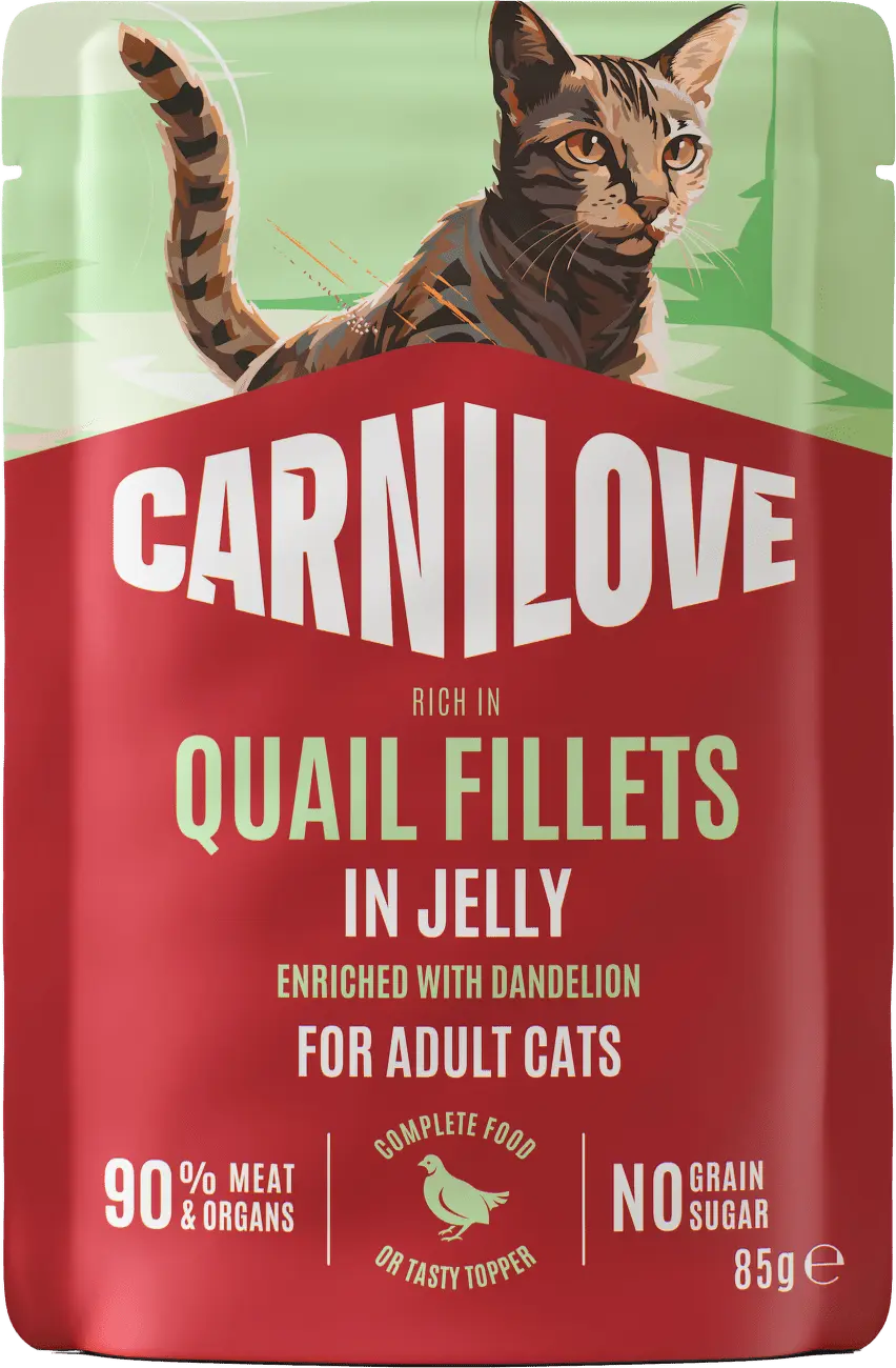 CARNILOVE Želé v kapsičce pro kočky křepelka s pampeliškou 85 g