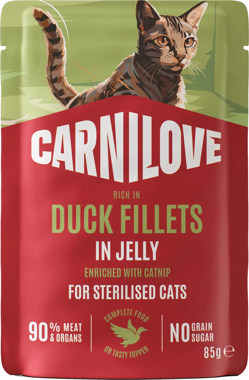 Carnilove Cat Pouch Jelly Duck Catnip Sterilised cat 85g