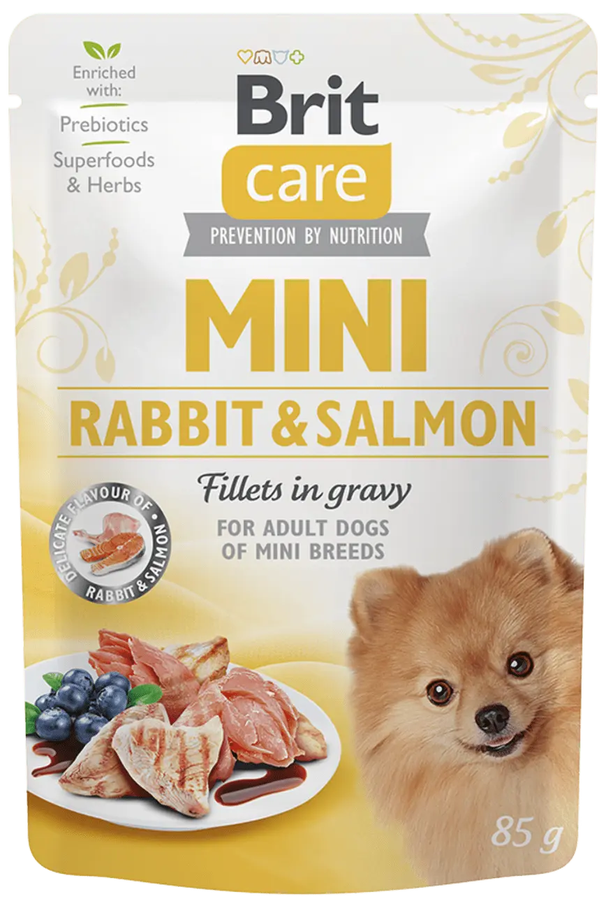 Kapsička Brit Care Mini Rabbit & Salmon fillets in gravy 85g