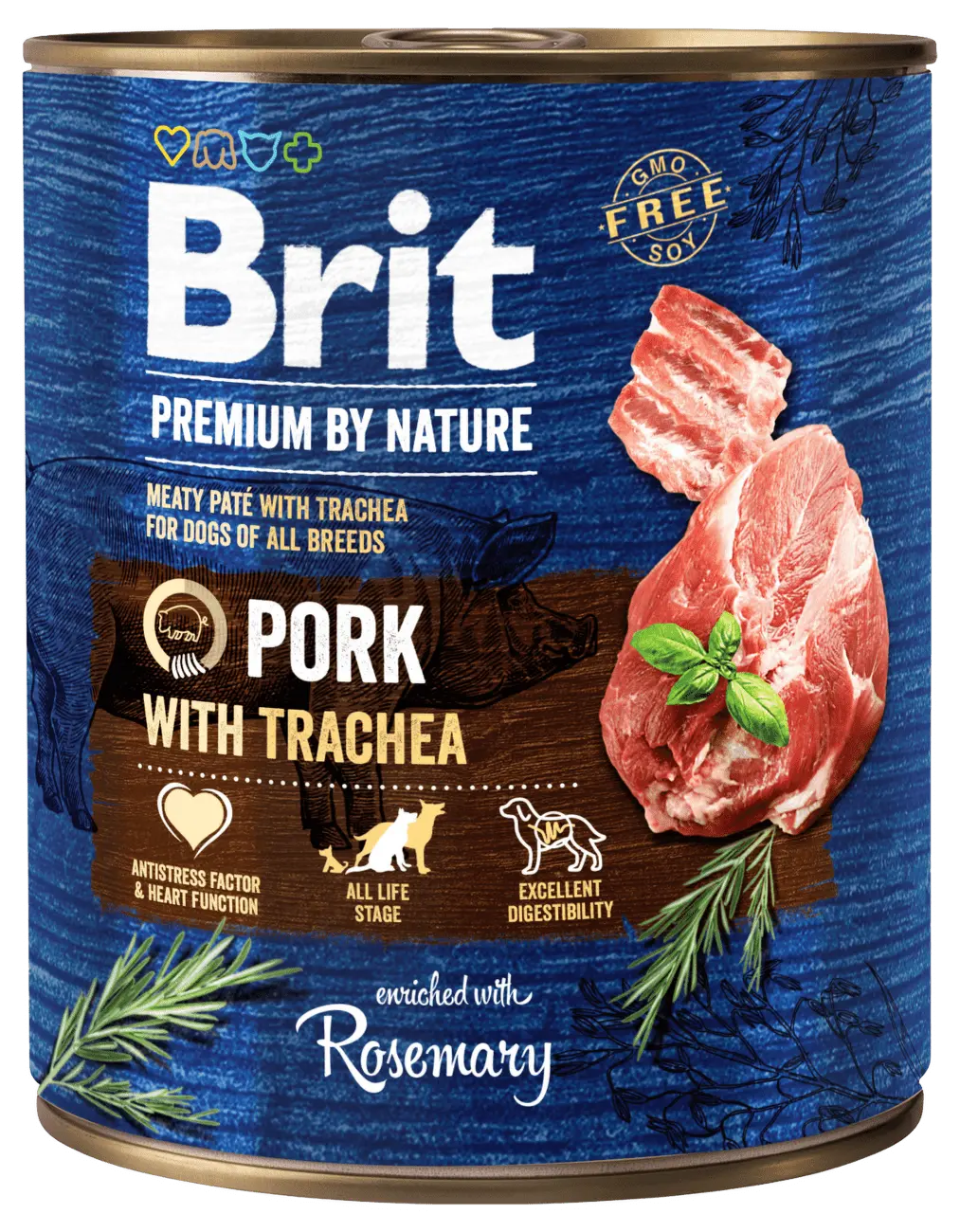 Konzerva Brit Premium by Nature Pork with Trachea 800g