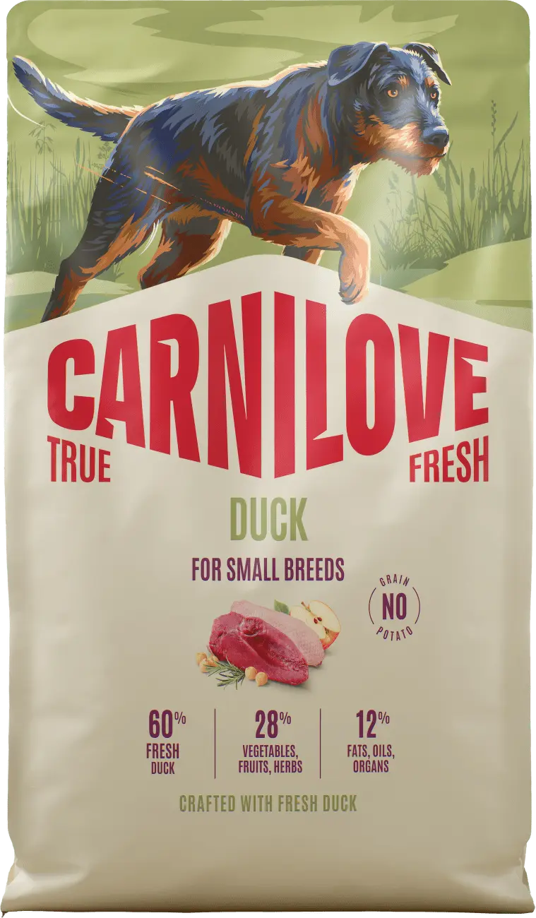 CARNILOVE True fresh dog granule kachní pro malá plemena psů 4 kg