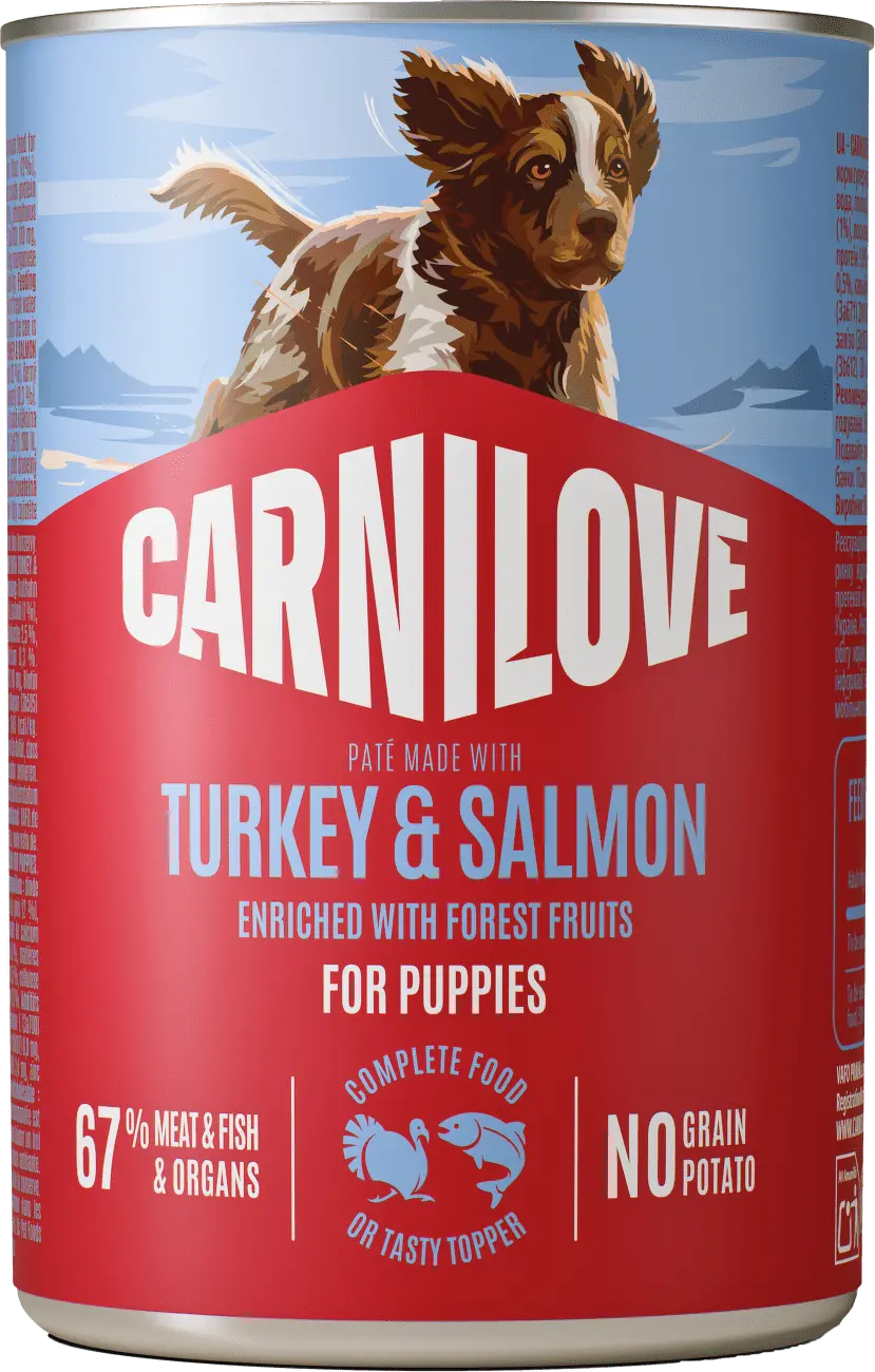 Carnilove Dog Can Paté Turkey&Salmon for Puppies 400g
