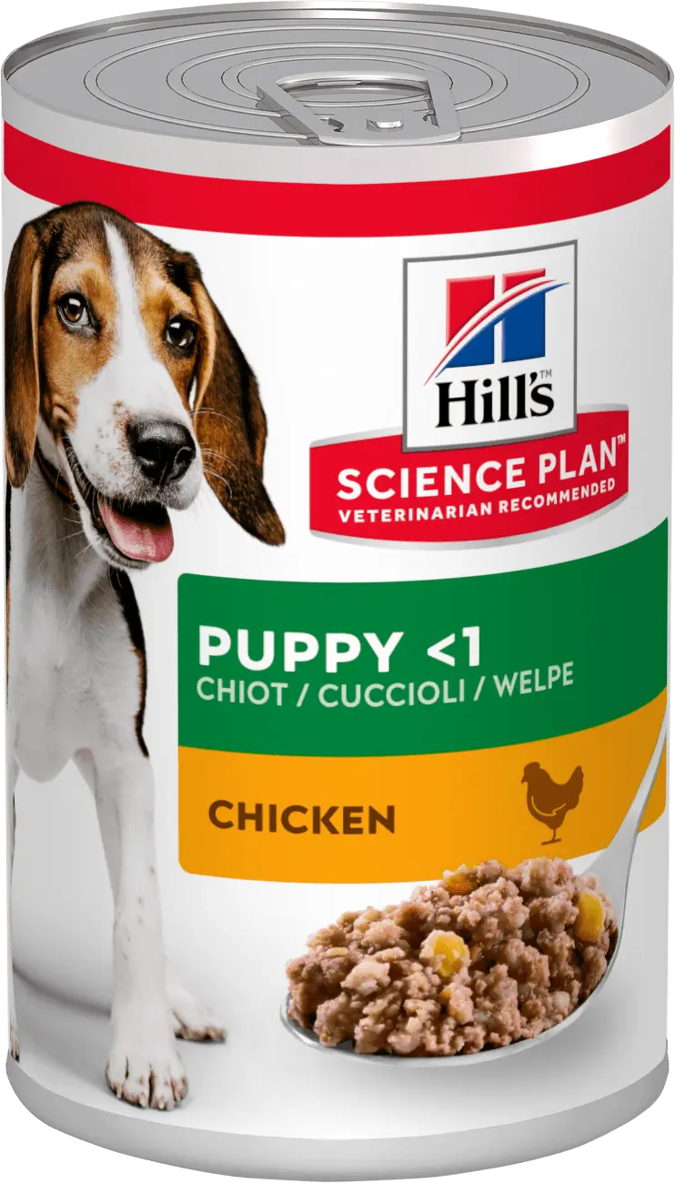 Hill's Science Plan konzerva pro štěňata s kuřetem 370g