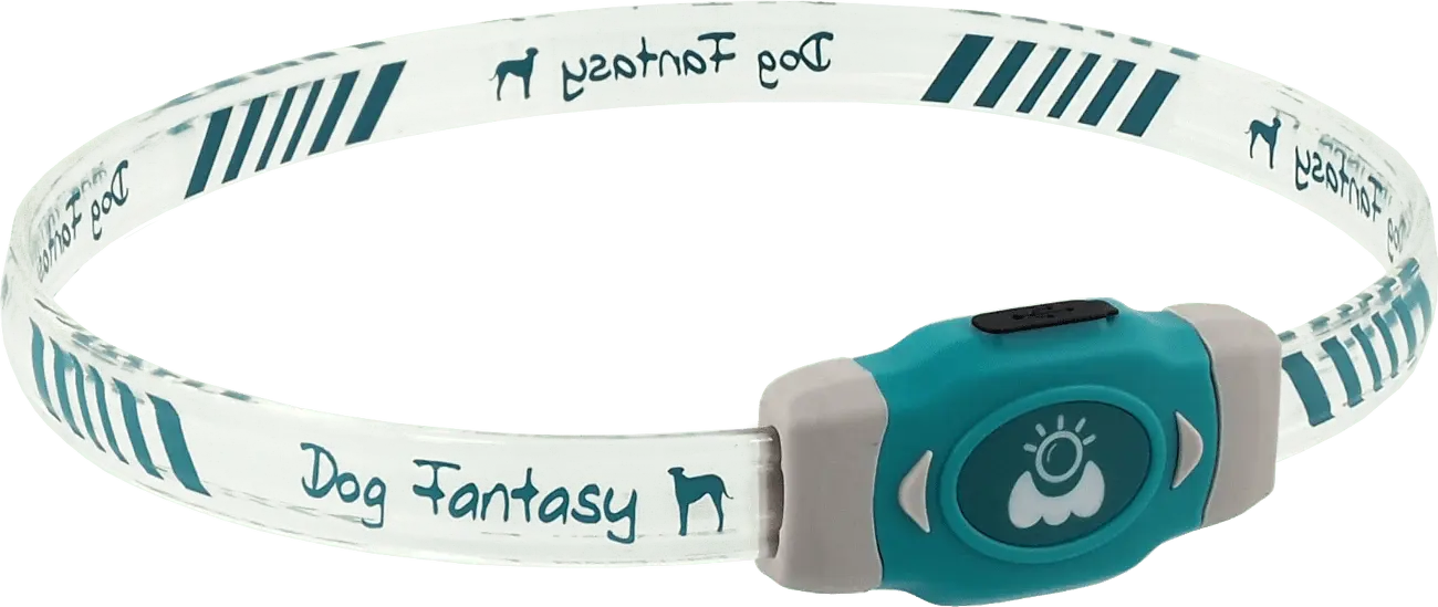 Obojek Dog Fantasy LED Svítící různobarevný nabíjecí M 50cm
