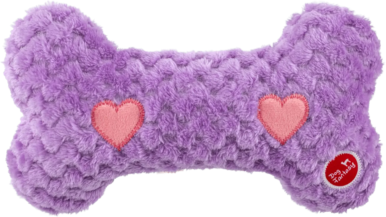 Hračka Dog Fantasy Cuddle Kost nahřívací fialová 23cm