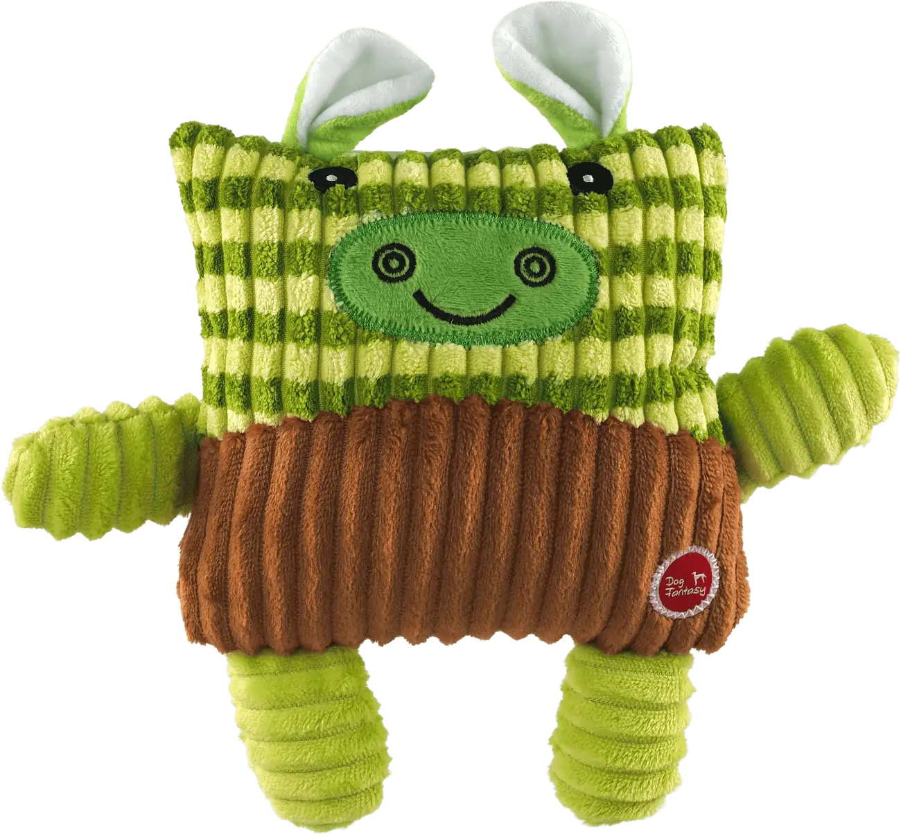 Hračka pro psy Dog Fantasy Cuties čtvercová kráva zelená 17,5 cm