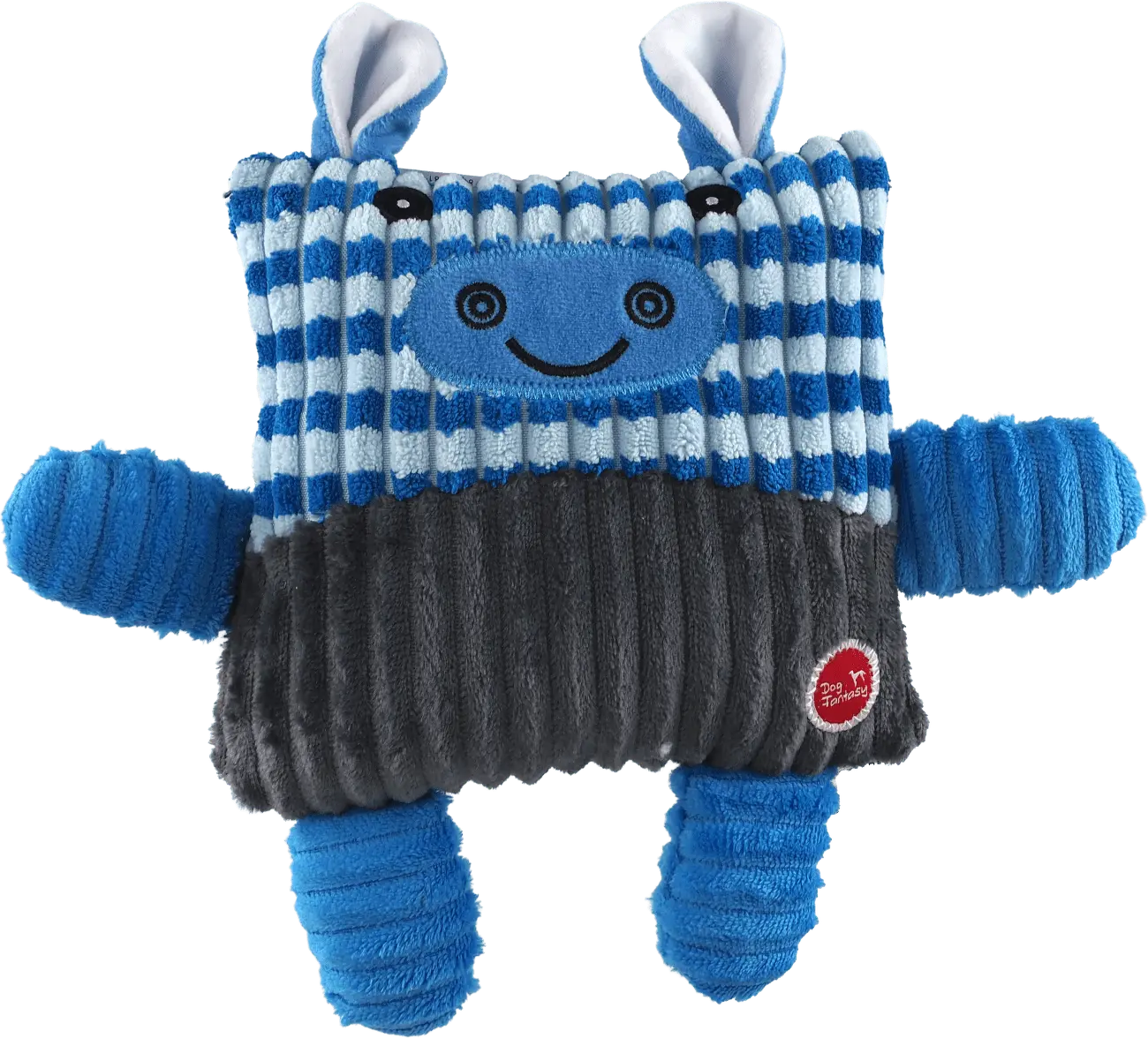 Hračka pro psy Dog Fantasy Cuties čtvercová kráva modrá 17,5 cm