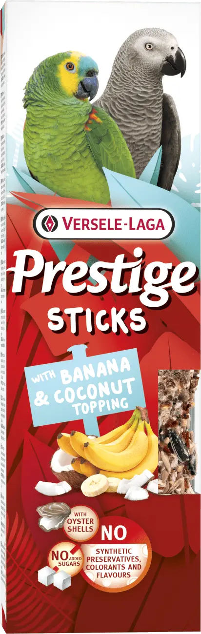Tyčinky Versele-Laga  Prestige velký papoušek banán s kokosem 140g 2ks