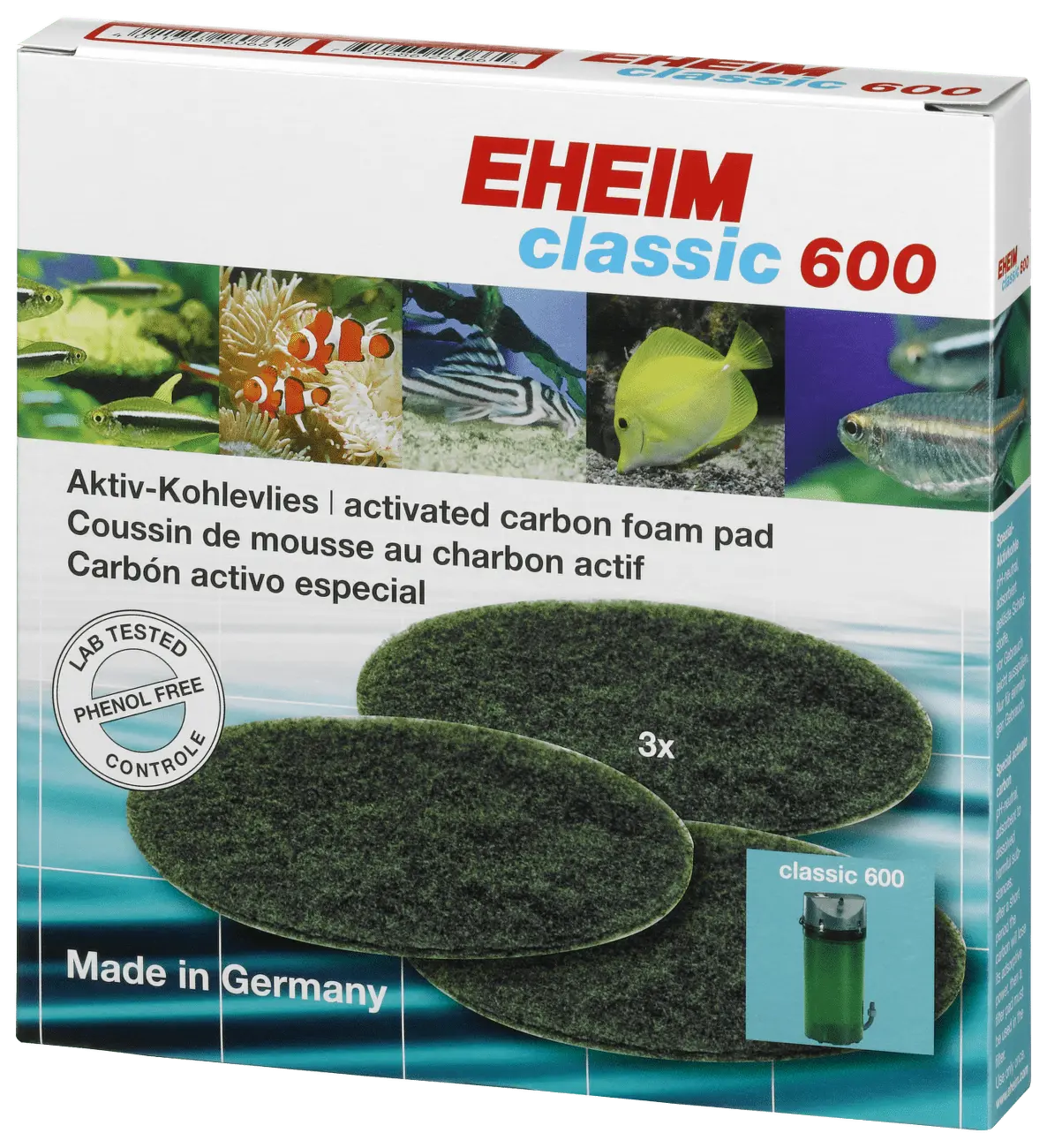 Náplň EHEIM molitan uhlíkový jemný Classic 600 3ks