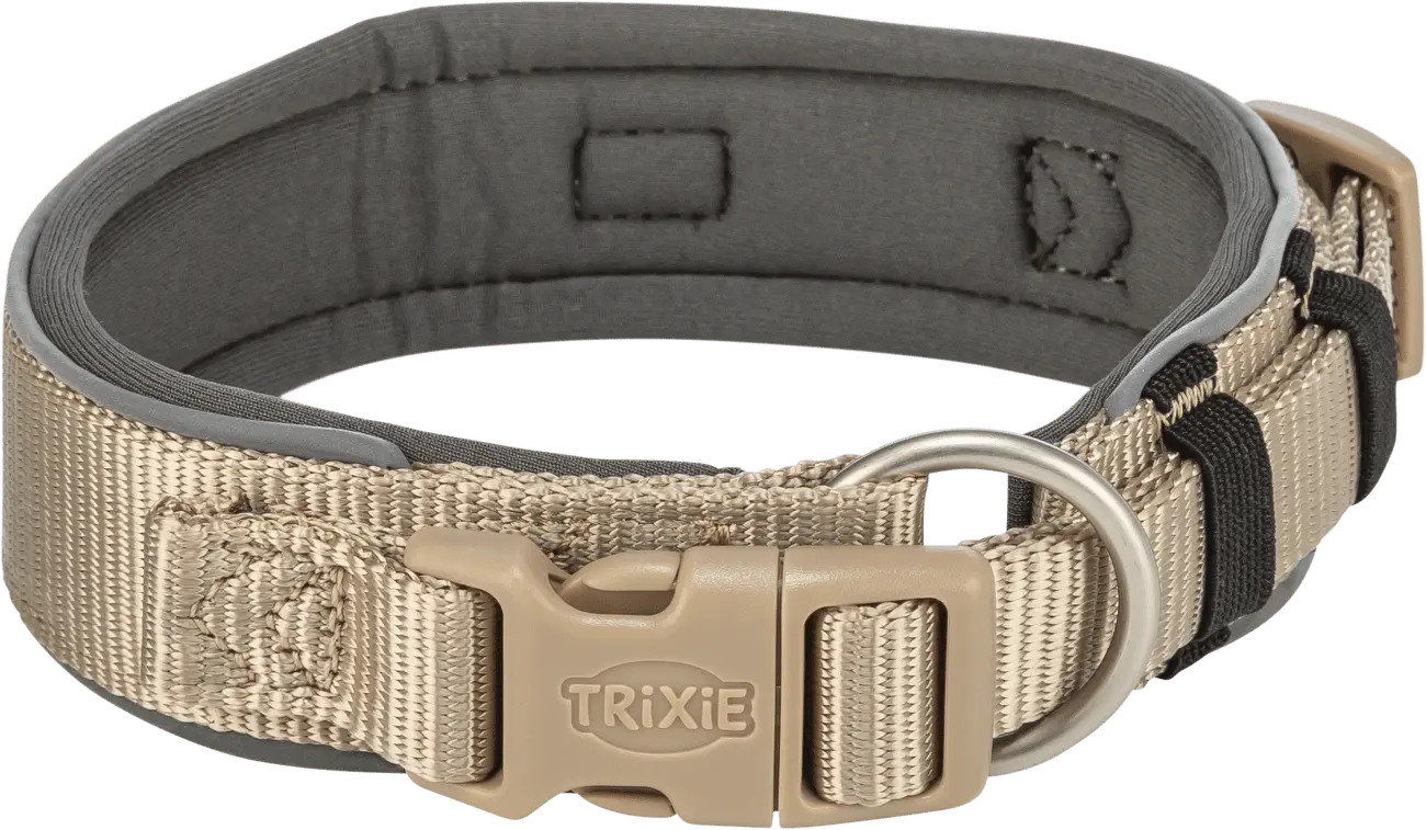 Obojek Premium extra široký Trixie L 46 55 cm 50 mm béžovo grafitový
