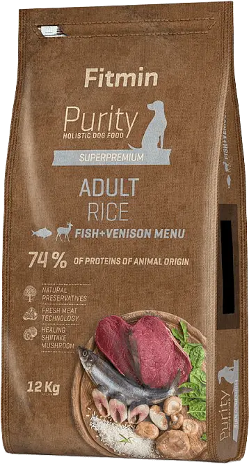 Krmivo Fitmin Purity Adult Rice Fish & Venison 12 kg