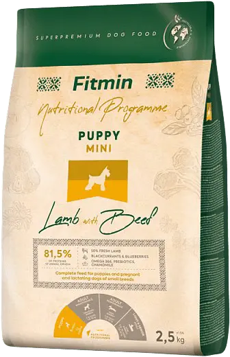 Krmivo Fitmin Puppy Mini Lamb with Beef 2,5 kg