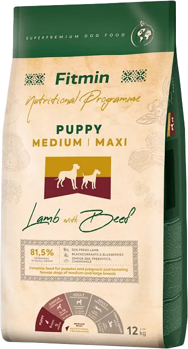 Fitmin Medium Maxi Puppy Lamb With Beef 12kg