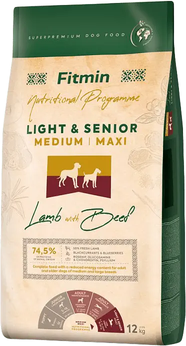 Fitmin Medium Maxi Light Senior Lamb With Beef 12kg