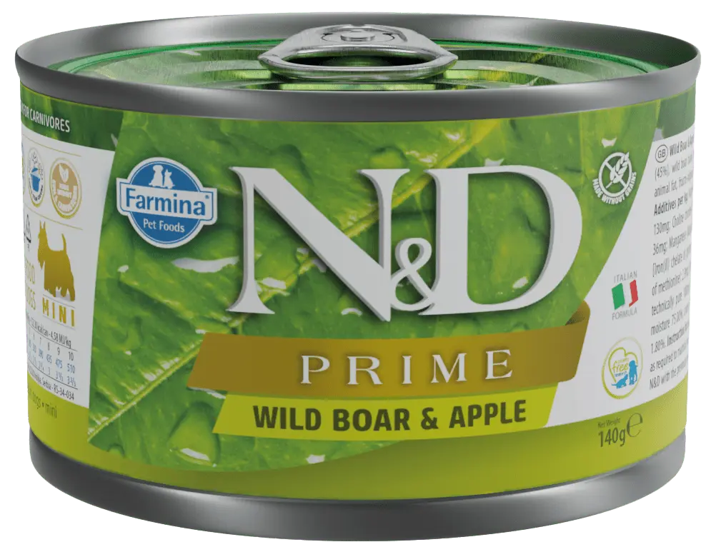 ND Dog konz. Prime 140g diviak, jablko