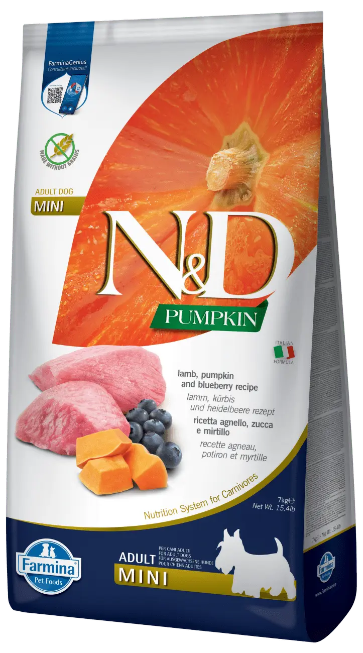 N&D Pumpkin Dog Adult Mini Lamb&Blueberry 7kg