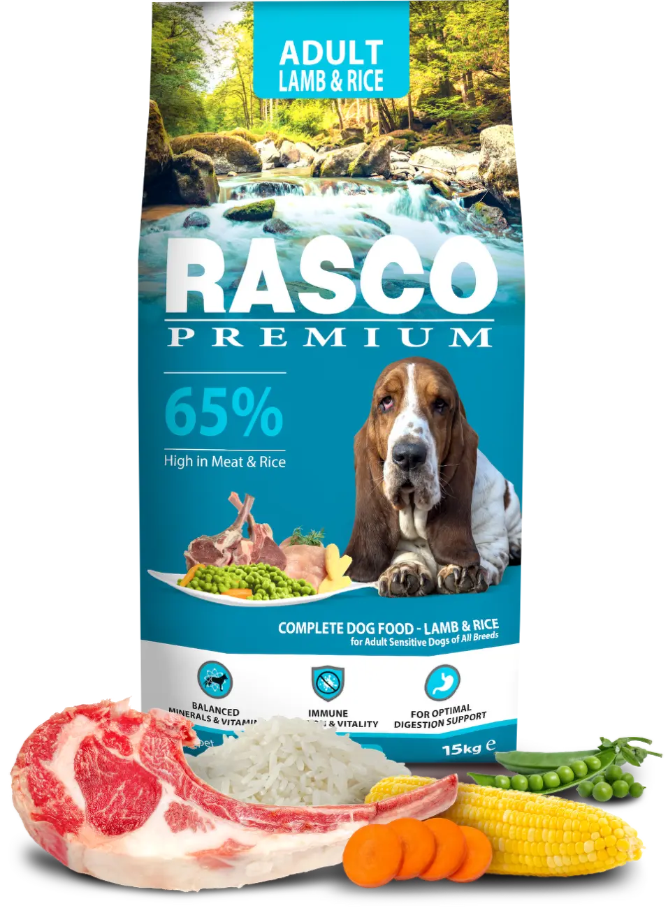 Granule RASCO Premium Adult jehně s rýží 15 kg