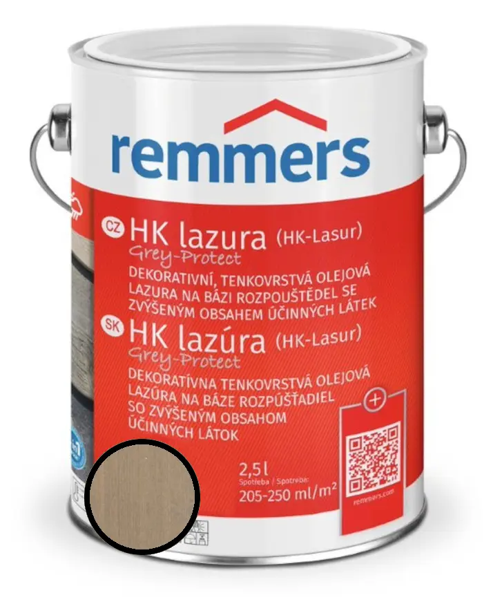 Lazura tenkovrstvá REMMERS HK lazura Grey Protect stříbřitě šedá 5 l