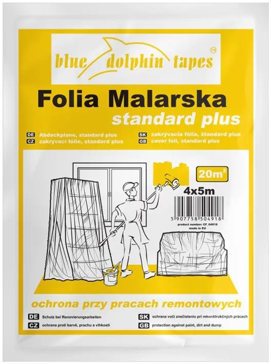 Fólie zakrývací LDPE Blue Dolphin Standard Plus 4×5 m 13 µm