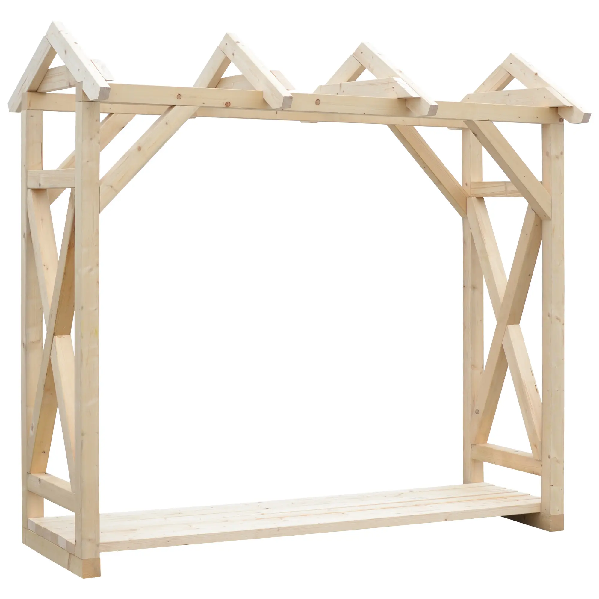 Dřevník samostatně stojící se sedlovou střechou 760×2 295×2 460 mm