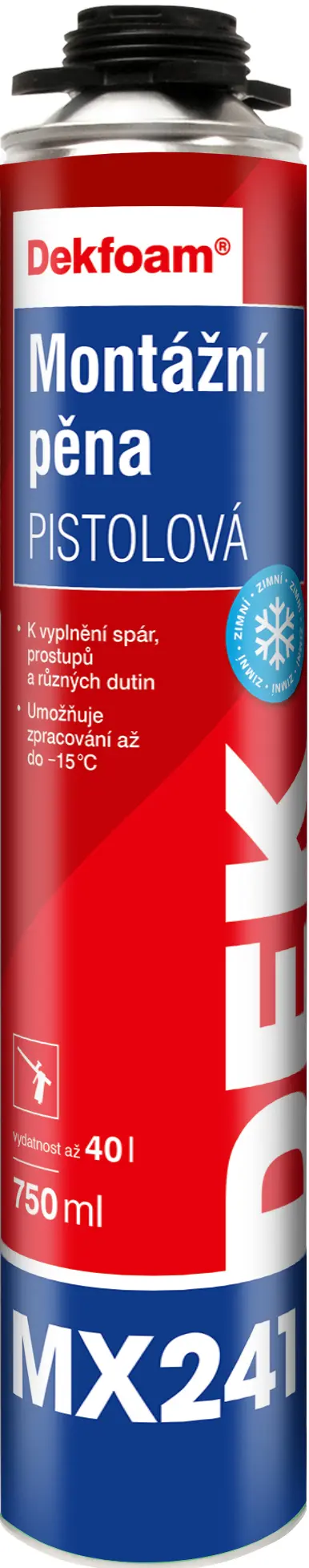 Pěna montážní DEKFOAM MX241 zimní pistolová 750 ml