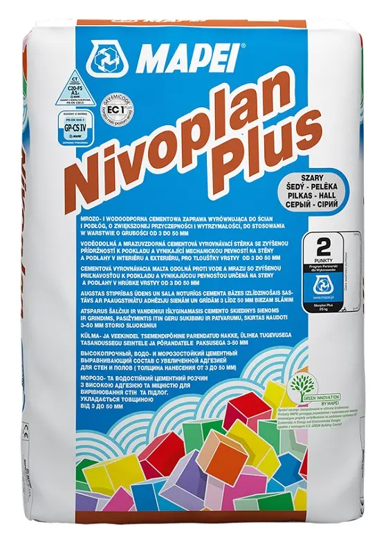 Malta cementová Mapei Nivoplan plus šedá 25 kg