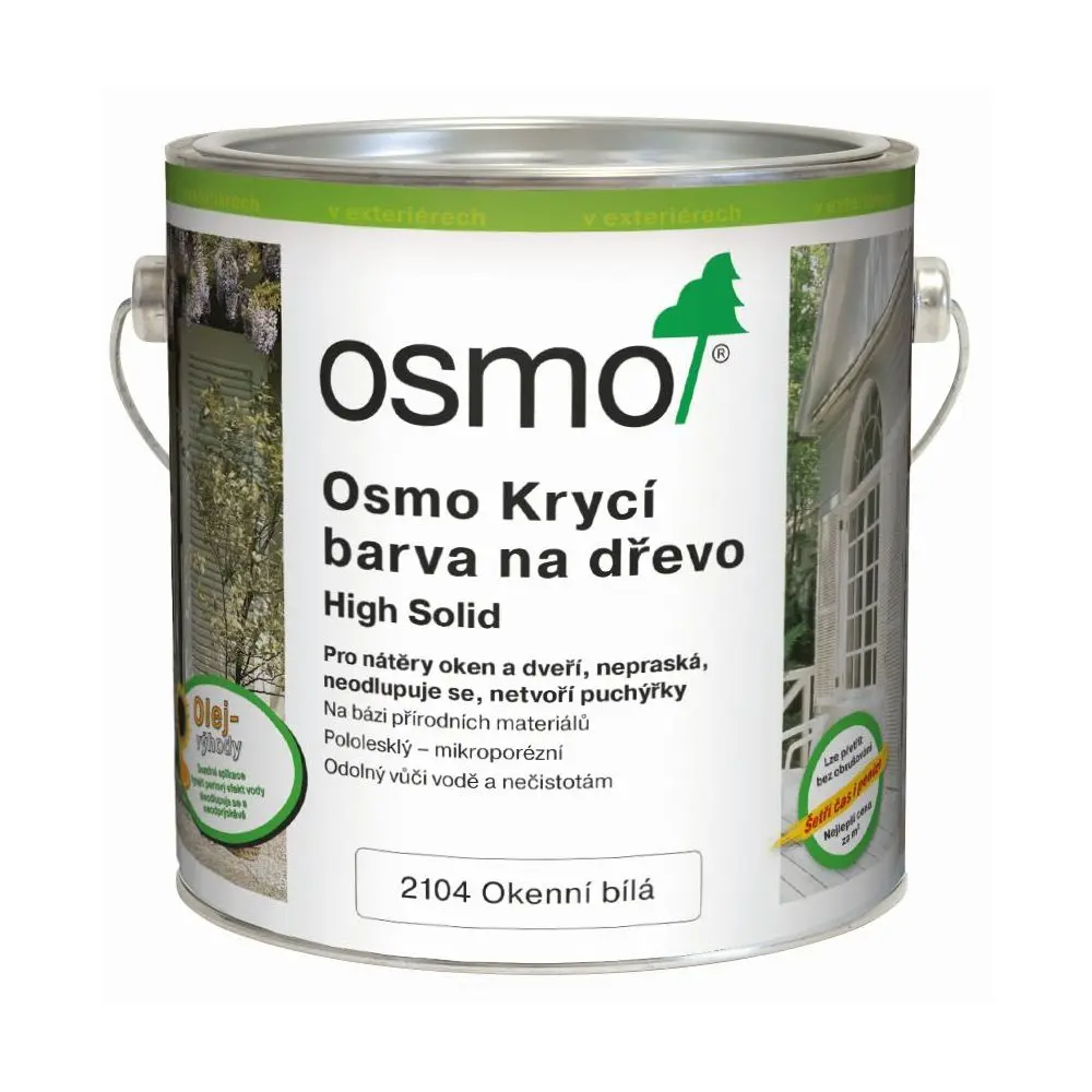 Barva krycí na dřevo Osmo 2104 bílá na okna 2,5 l