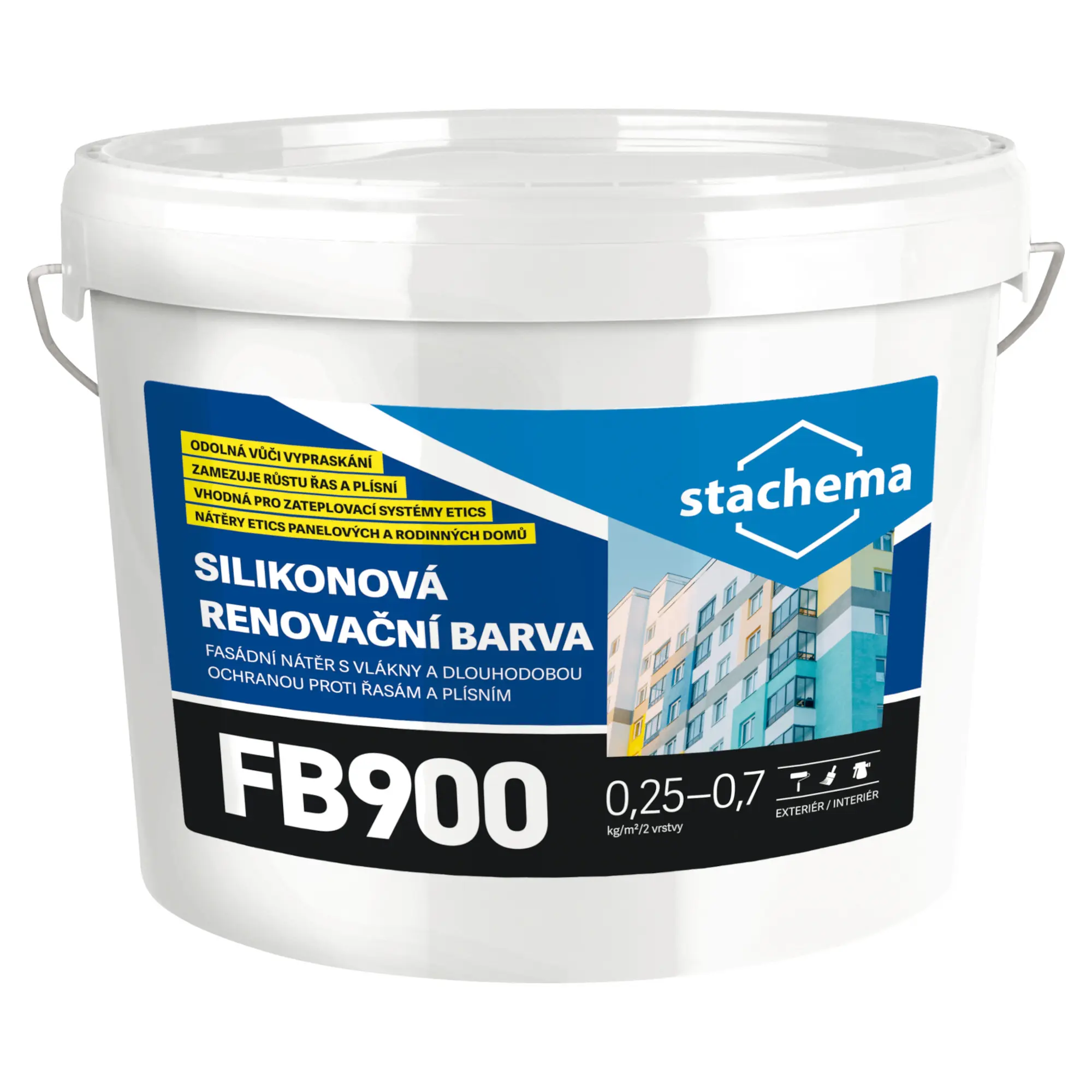 Barva fasádní silikonová renovační Stachema FB900 13,6 kg