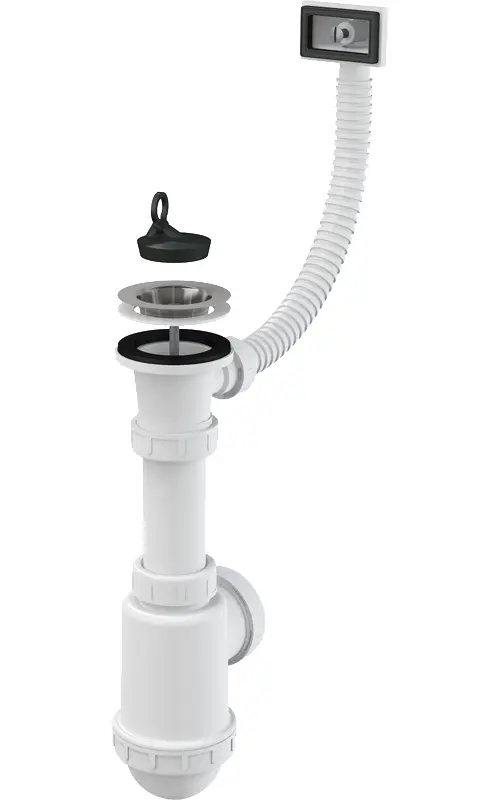 Alca - Dřezový sifon, s flexi přepadem, plast A444-DN50/40