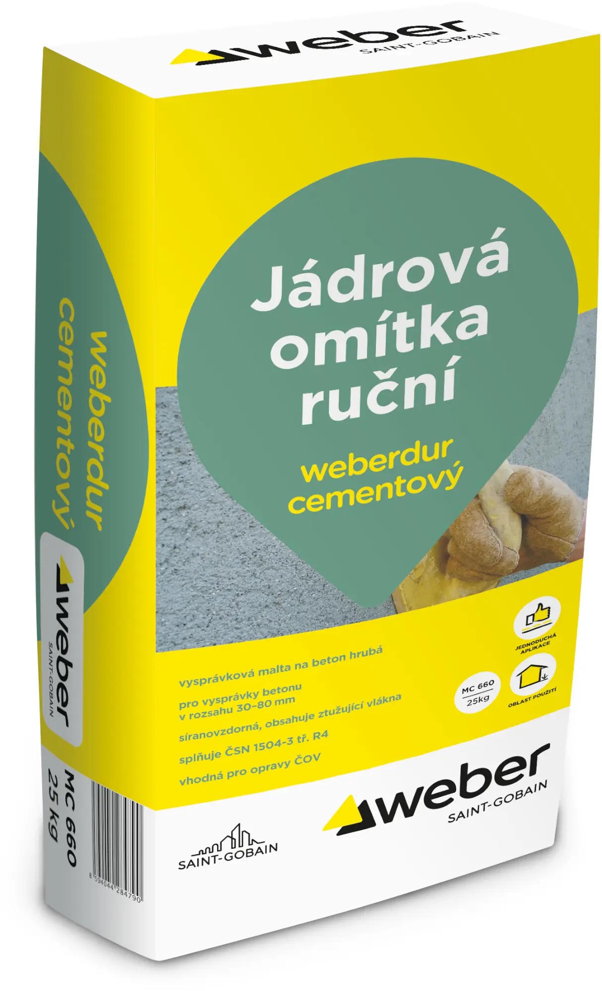 Omítka jádrová soklová weberdur cementový 25 kg