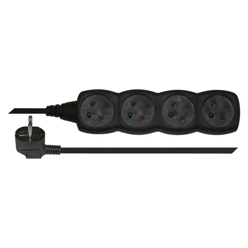 Kabel prodlužovací 4zásuvka Emos černá 5 m 1 mm2 IP 20