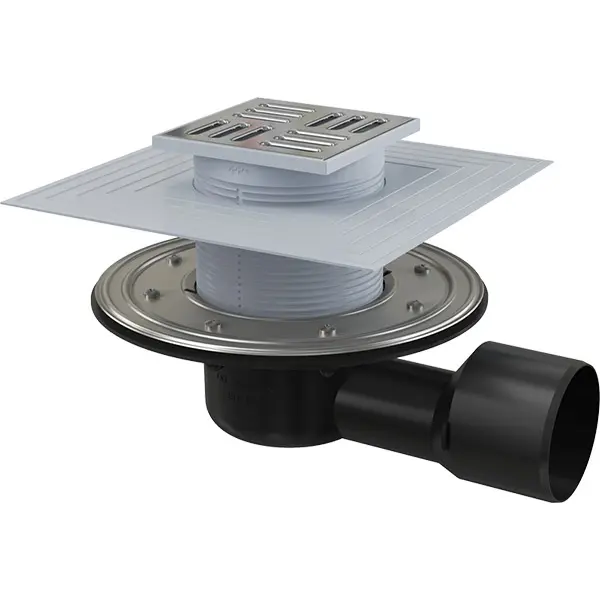 Vpust podlahová Alca APV3344 105×105 mm DN 75/50 boční
