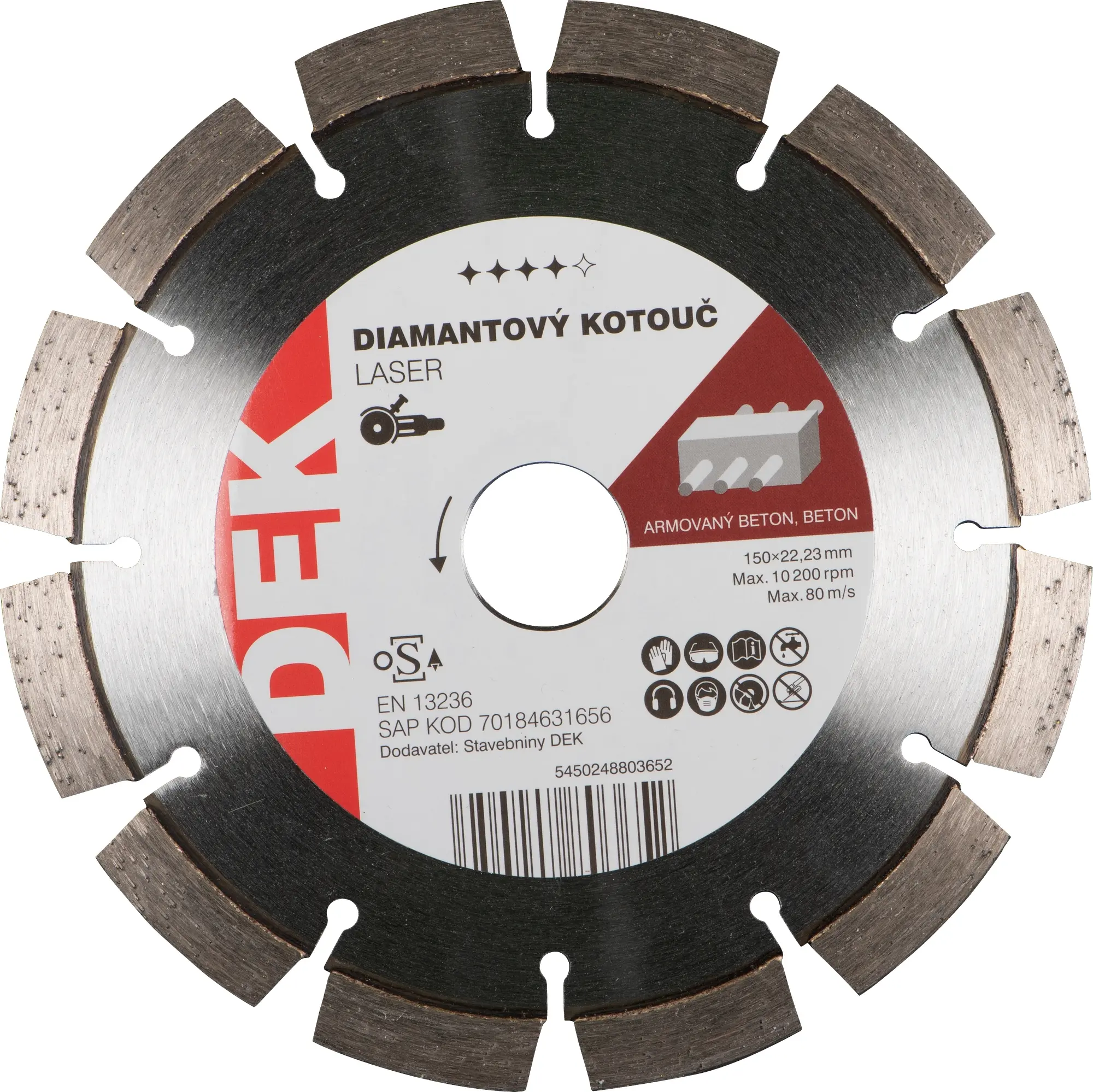 Kotouč řezný DIA DEK LASER RED 150×22,23 mm
