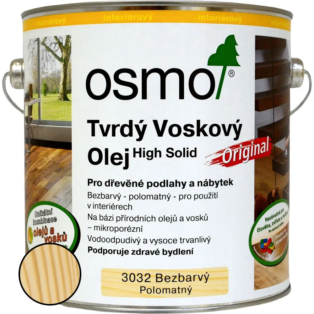 Olej tvrdý voskový Osmo Original 3032 bezbarvý 0,75 l