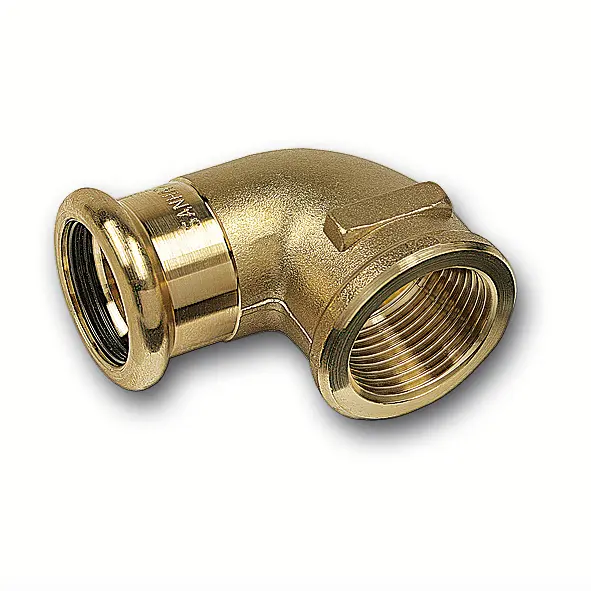 Koleno 90° lisovací Sanha Cu Purapress 8090G 28×1" vnitřní závit